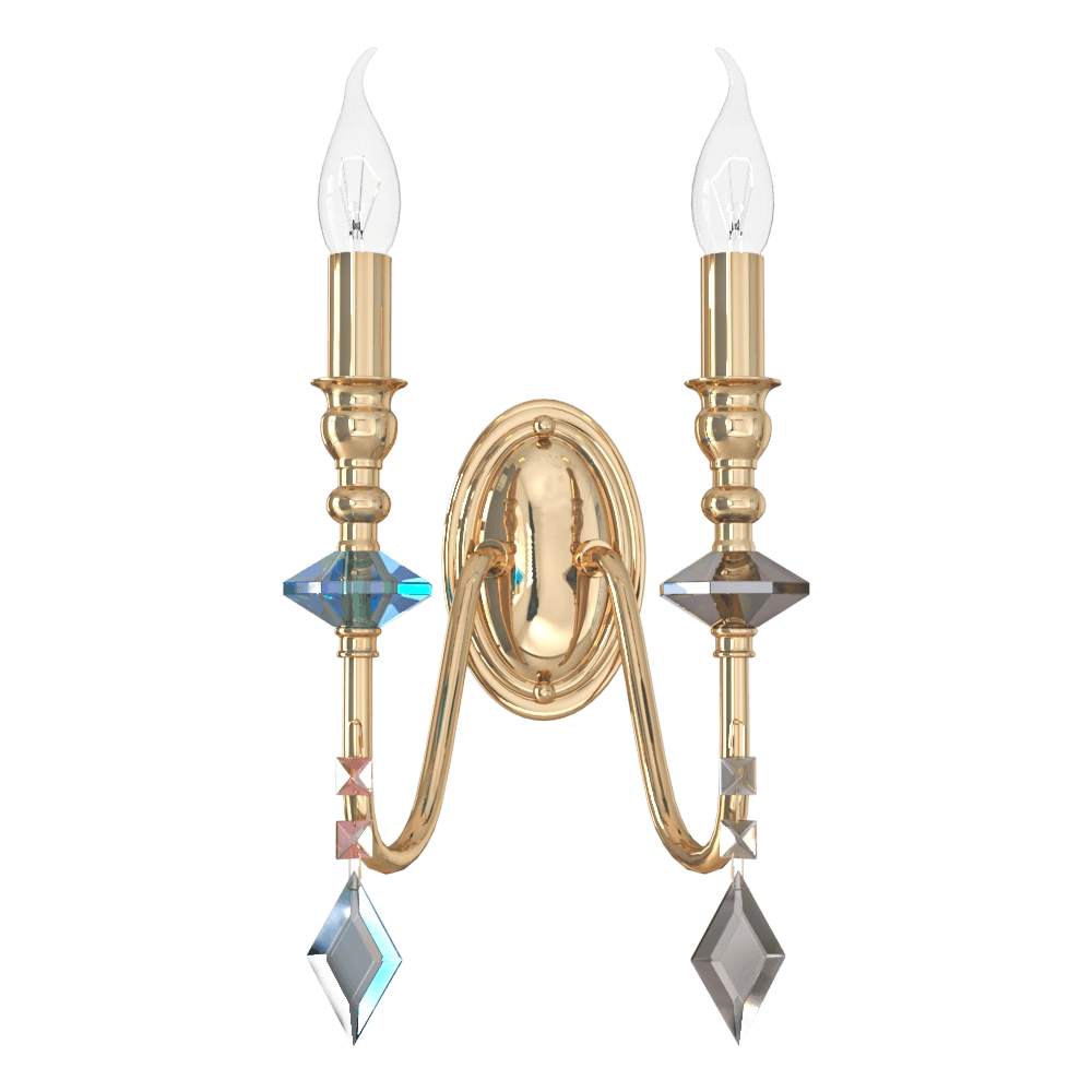 CRYSTAL LUX - Wall lamp Mercedes AP2 gold color 3D Model