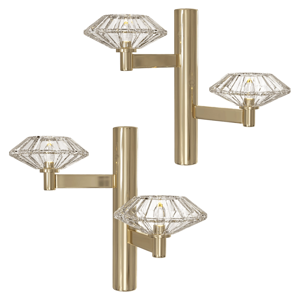 CRYSTAL LUX - Wall lamp Rebeca AP2 Gold 3D Model