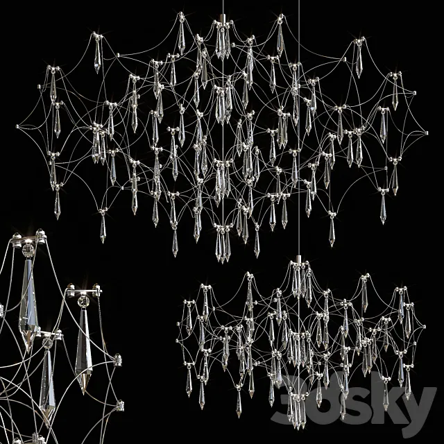 Crystal modern chandelier for living room 3D Model