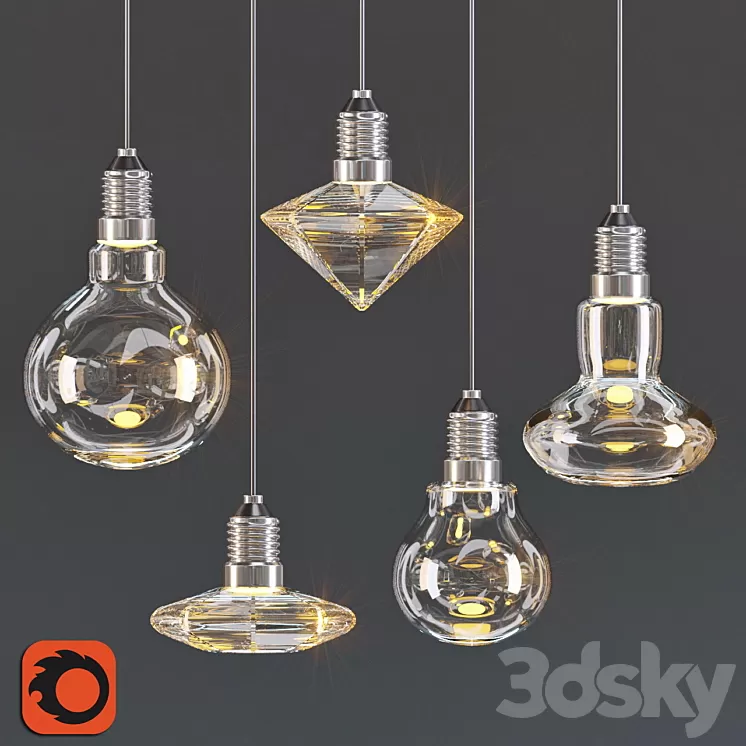 Crystal pendantlamp for-bar 3D Model