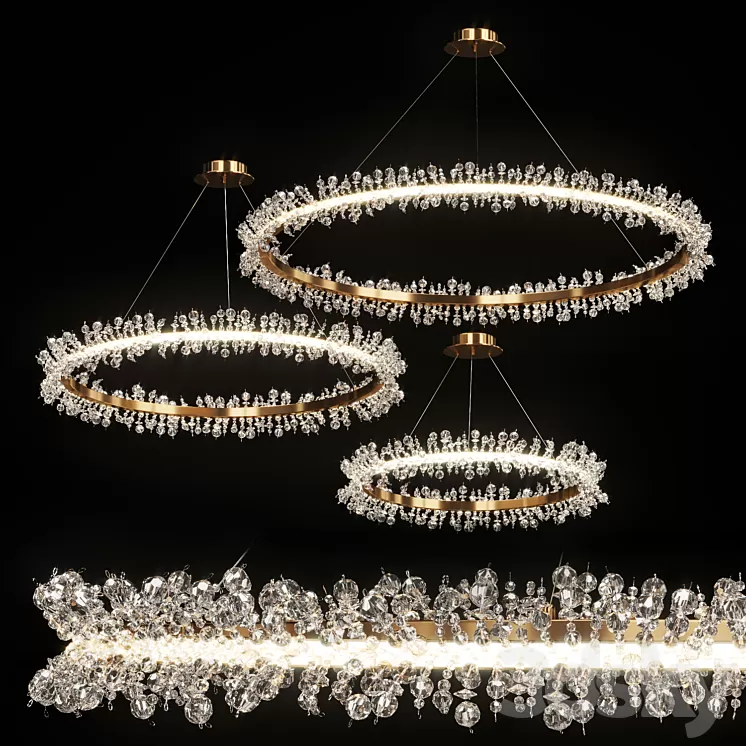Crystal ring chandelier THERA 3D Model