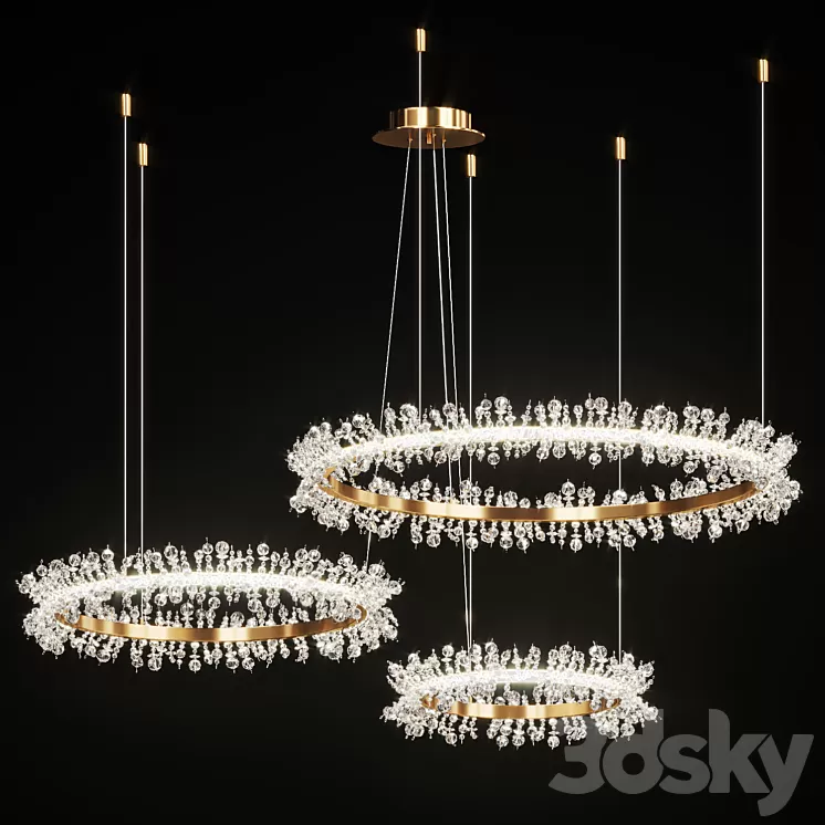 Crystal ring chandelier THERA Combination 3D Model