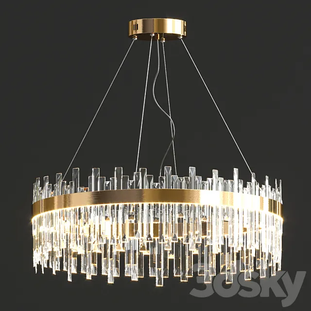 Crystal round chandelier 3D Model