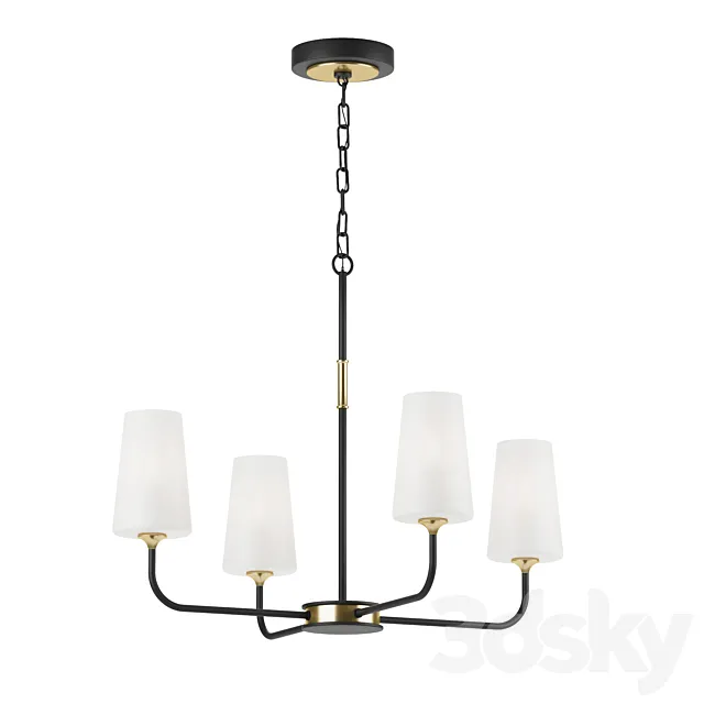Crystorama Niles 4 lights black forged 3D Model