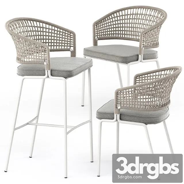 Ctr Armchair Ctr Bar Chair By Tribu 3D Model Free