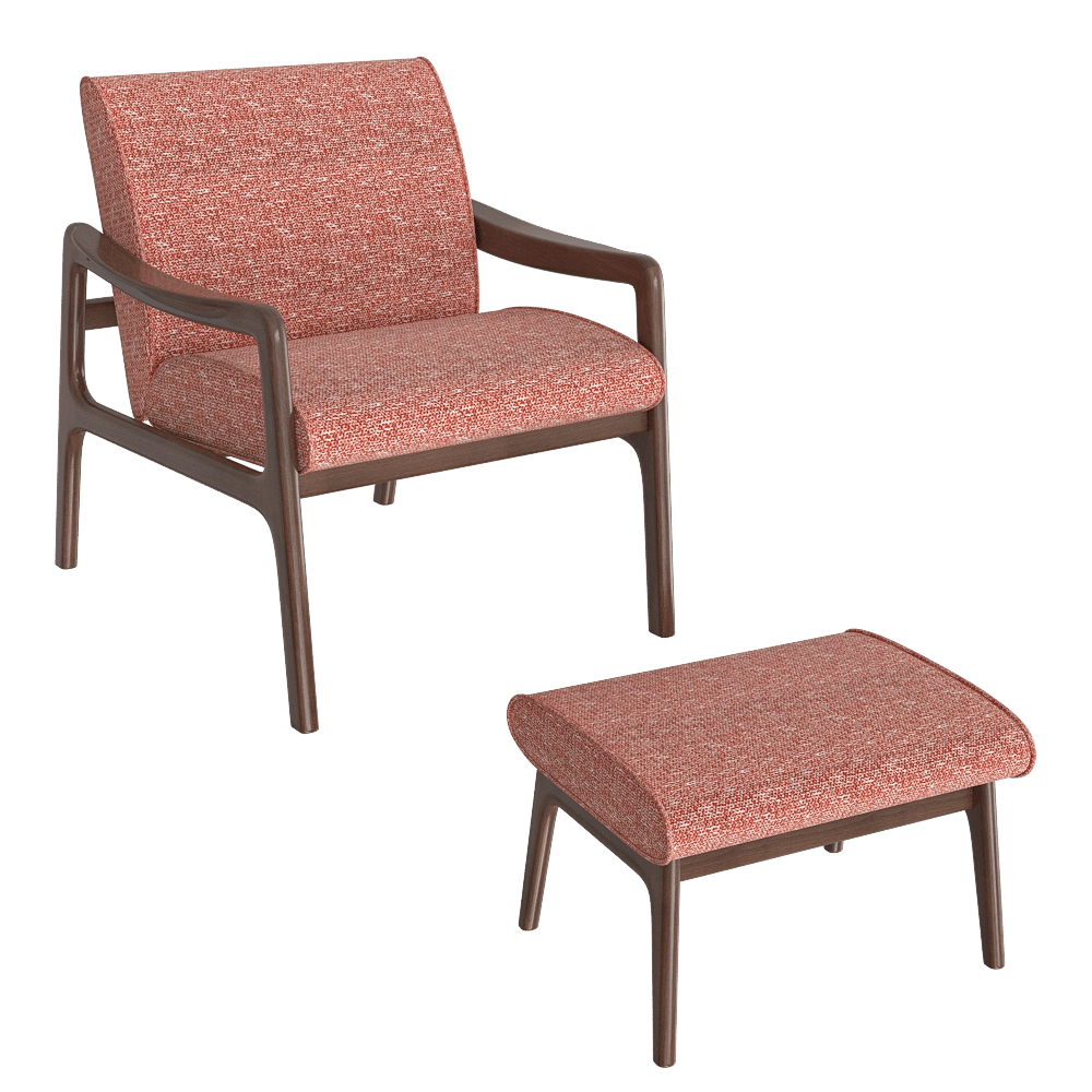 CTS salotti - Armchair and footstool Jack 3D Model