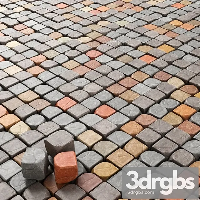 Cube Stone Granite Decoration 3D Model Free