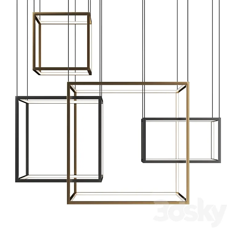 CUBE X pendant lamp by Aromas del Campo 3D Model Free