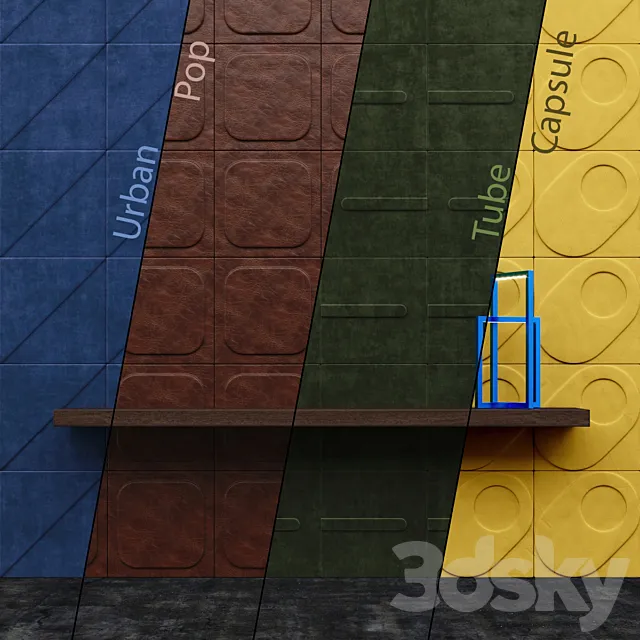 CUIR AU CARRE Wall Panels Part 1 3D Model
