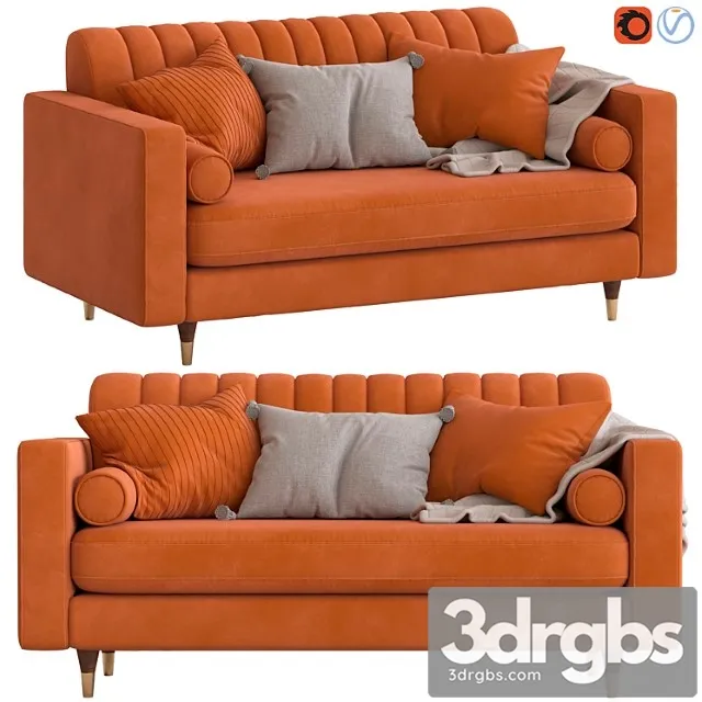 Cult furniture belgravia 2-seater sofa 2 3D Model Free