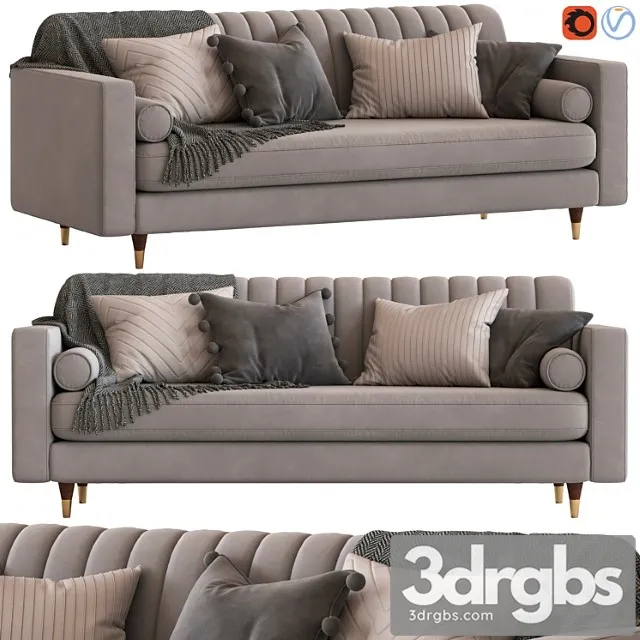 Cult furniture belgravia 3-seater sofa 2 3D Model Free