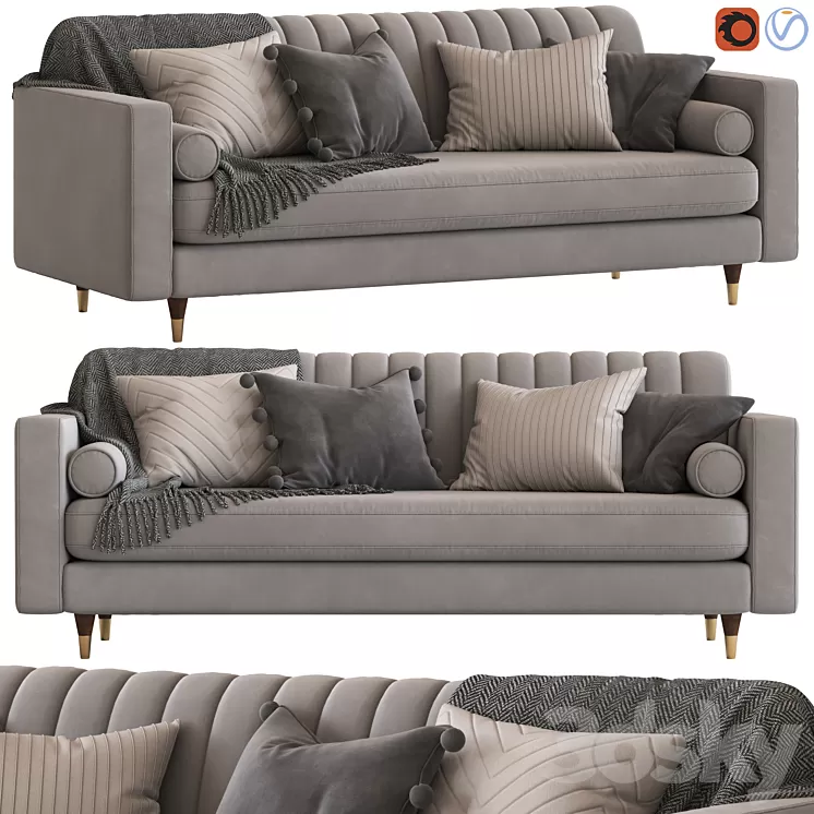 Cult Furniture Belgravia 3-Seater Sofa 3D Model