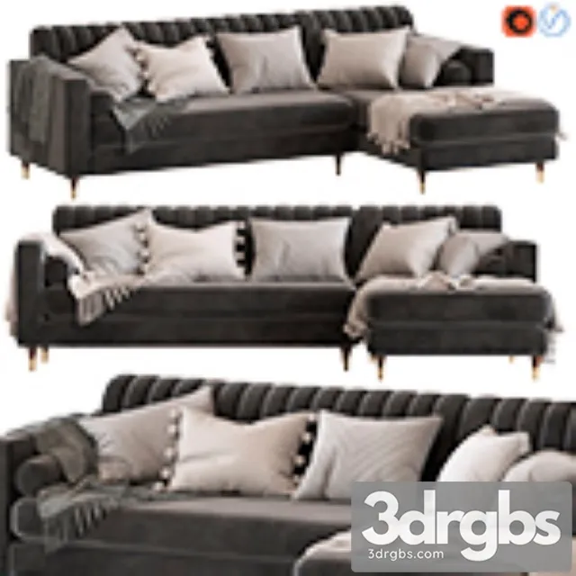 Cult Furniture Belgravia Sofa with Corner Chair 3D Model Free