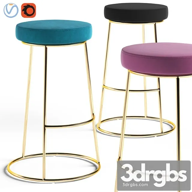Cult living austen bar stool 2 3D Model Free