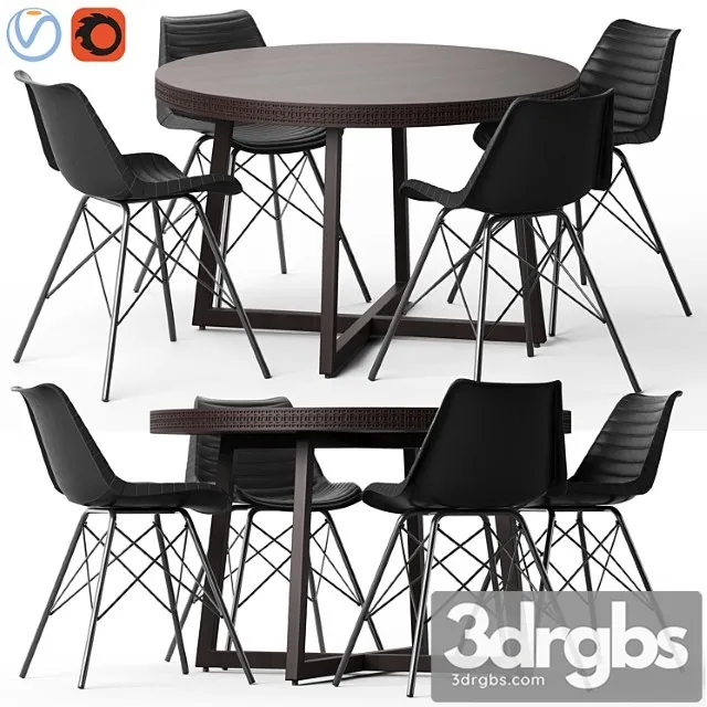 Cult living dexter chair and zephyr table 2 3D Model Free