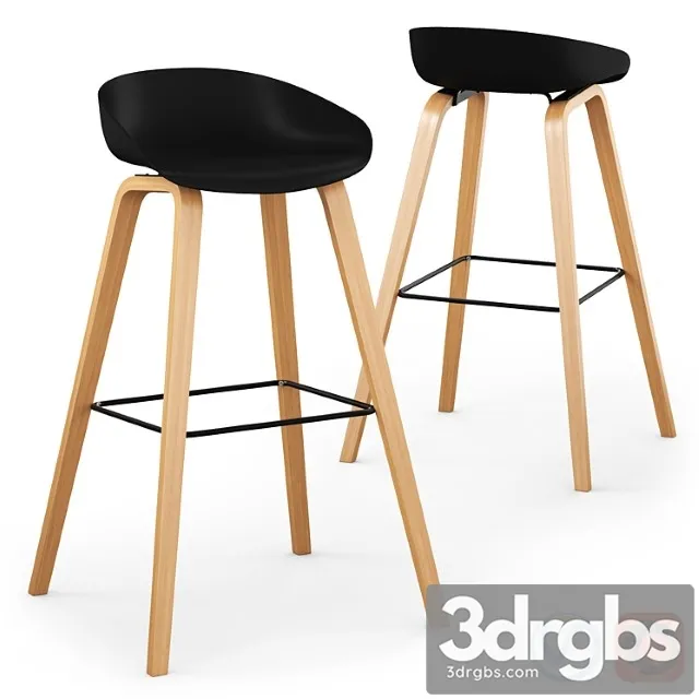 Cult living milano bar stool 2 3D Model Free
