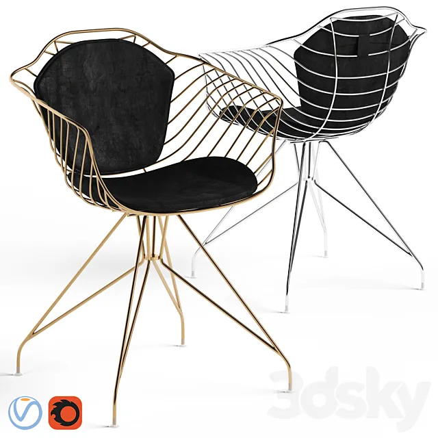 Cult Living Moda Wire Metal Chair 3D Model