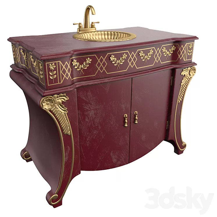 Cupboard and washbasin 3D Model