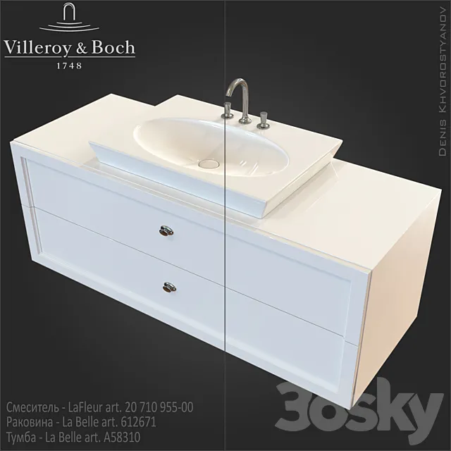 Cupboard under the sink Villeroy & boch - La Belle 3DModel
