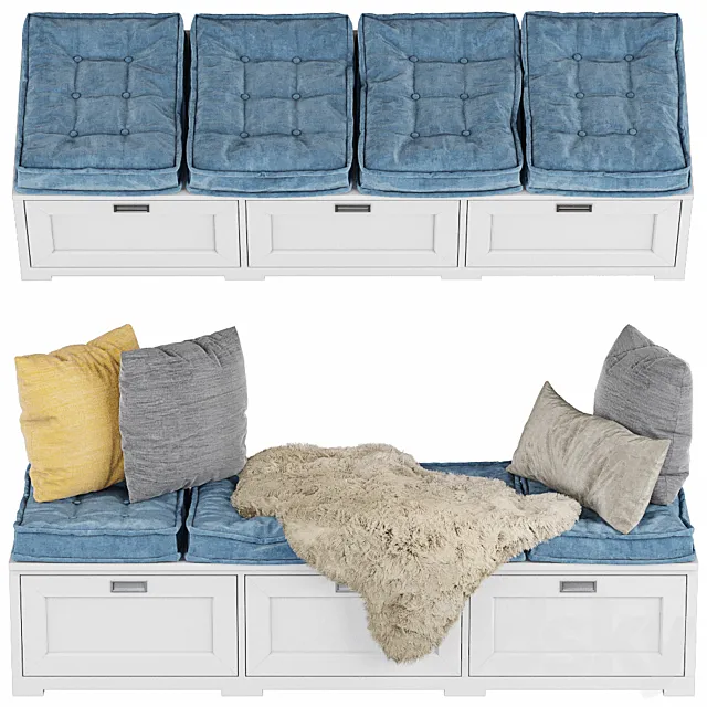 Cupboard with pillows 001 3D Model