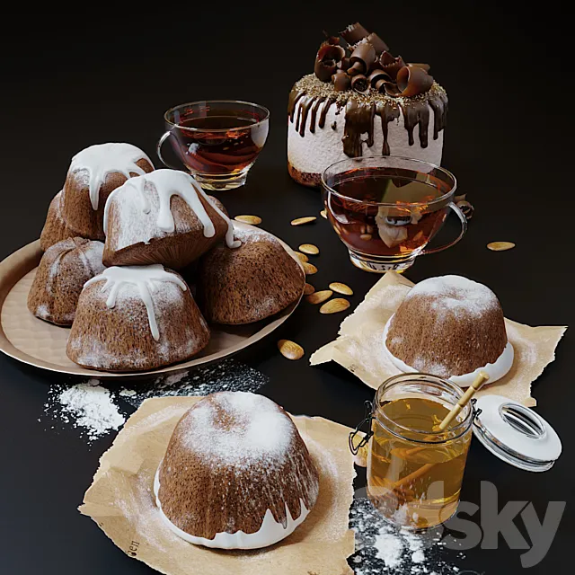 Cupcakes honey and tea Free Download