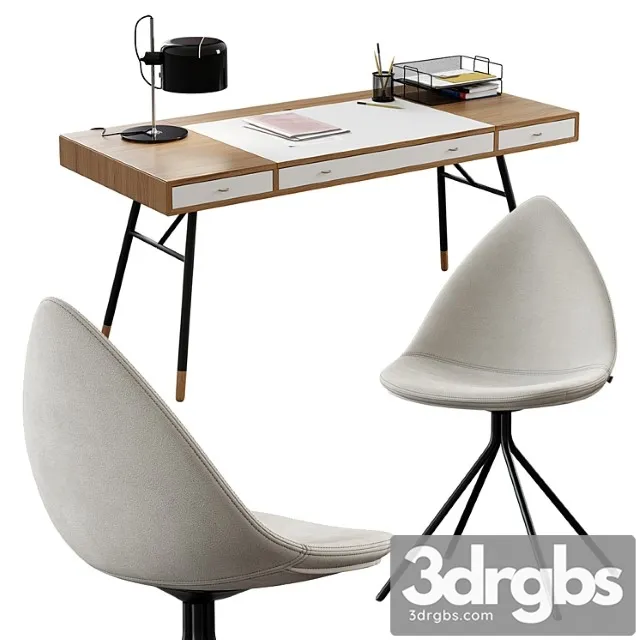 Cupertino table + ottawa chair 3D Model Free