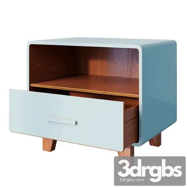 Curbstone Cosgrove 1 Drawer Nightstand Aqua 3D Model Free