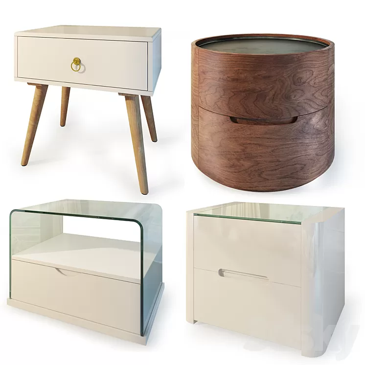 Curbstones from IMODERN (set2). Nightstand bedside table. 3D Model
