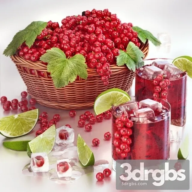 Currant Juice With Berries 3D Model Free