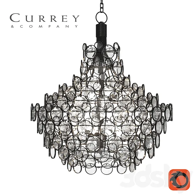 Currey and Company Chandelier Galahad D1000xH1100 3DModel
