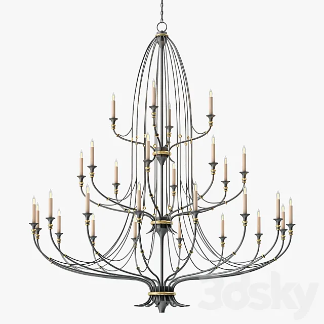 Currey and Company Folgate Chandelier 3D Model