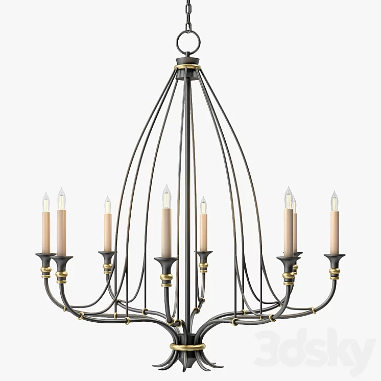Currey and Company Folgate Chandelier Small 3D Model