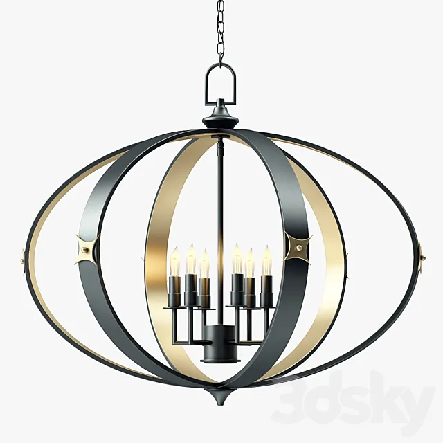 Currey and Company Huntsman Chandelier 3D Model