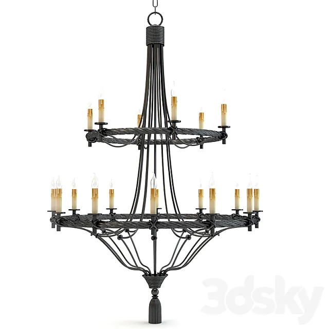 Currey and Company Priorwood Chandelier Lighting 3DModel