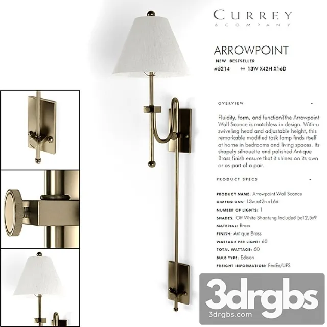 Currey Company Arrowpoint Wall Sconce 3d Model 3D Model Free