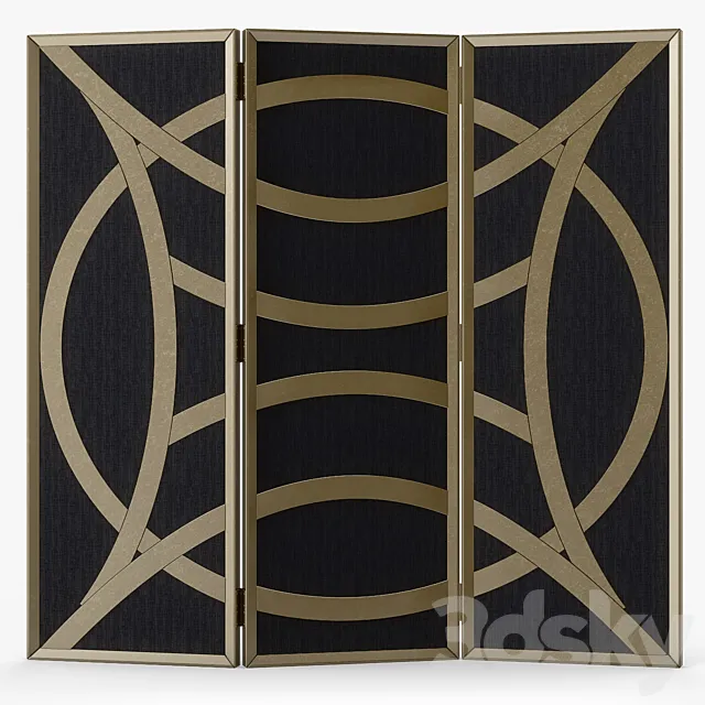 Currey & Company Clara Folding Screen 3D Model