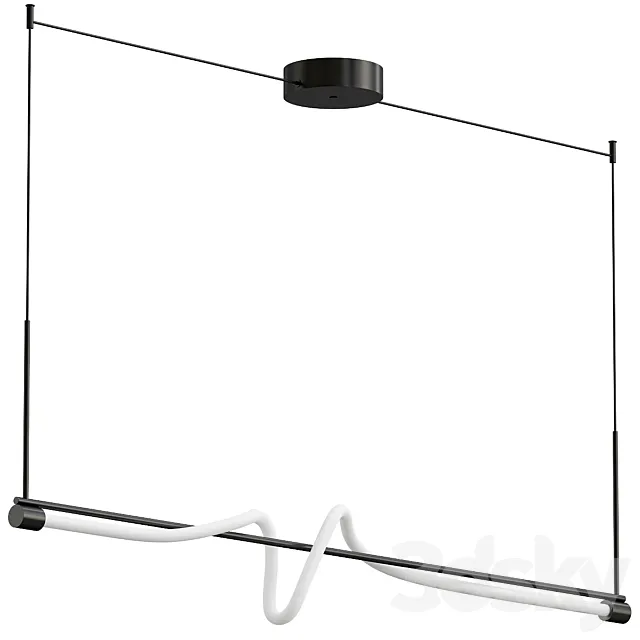 Cursive Linear Pendant 3D Model