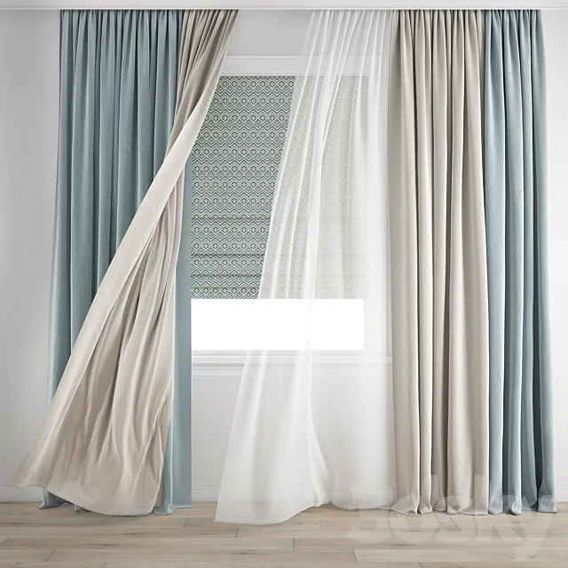Curtain 346 _ Wind blowing effect 9 3DModel