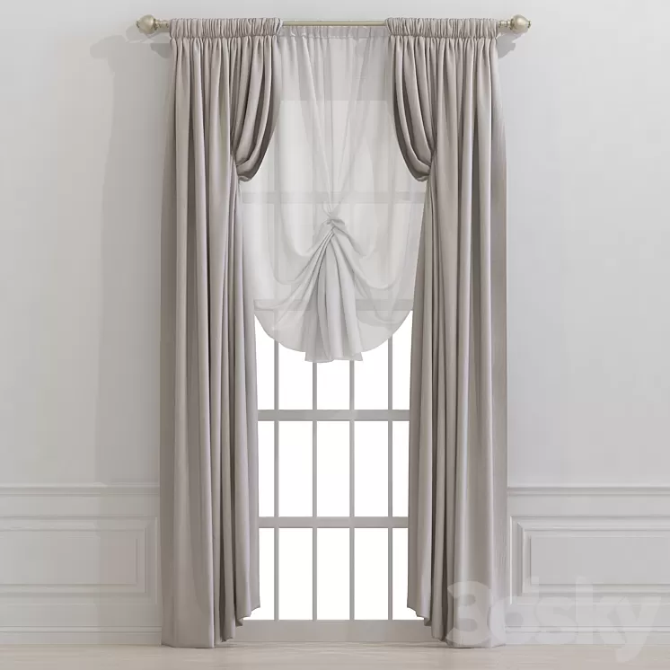 Curtain 890 3D Model Free