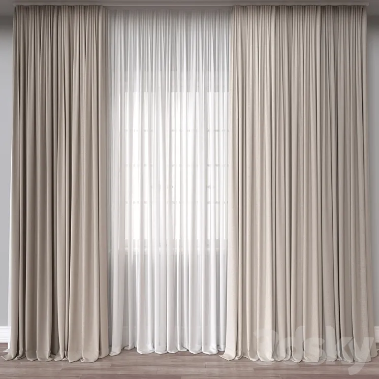 Curtain A704 3D Model Free