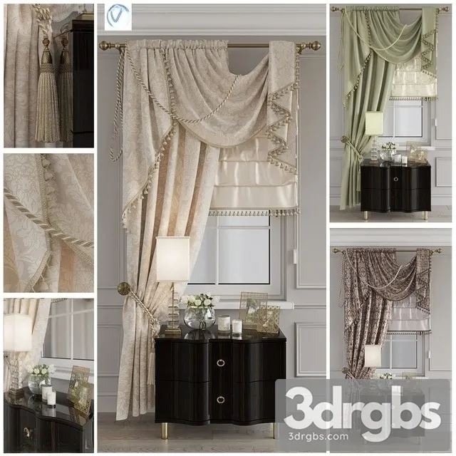 Curtain Blind Classic 01 3D Model Free
