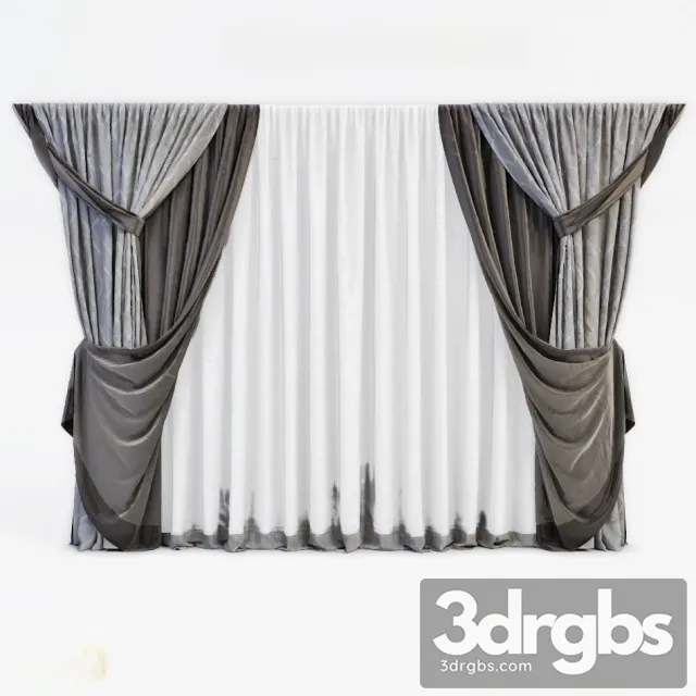 Curtain Blind With Classical V23 3D Model Free