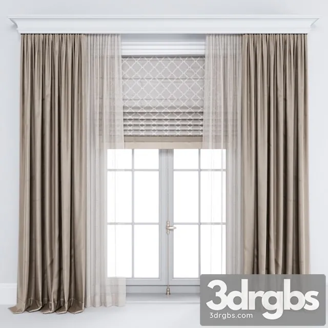 Curtain Brown 3D Model Free