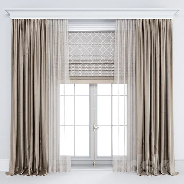 Curtain brown 3D Model