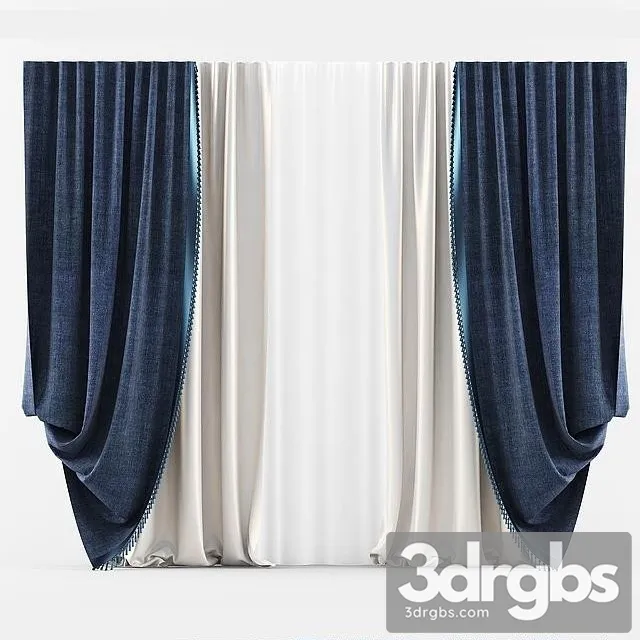 Curtain Classic Blue 3D Model Free