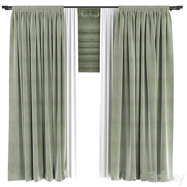 Curtain For interior N056 3D Model