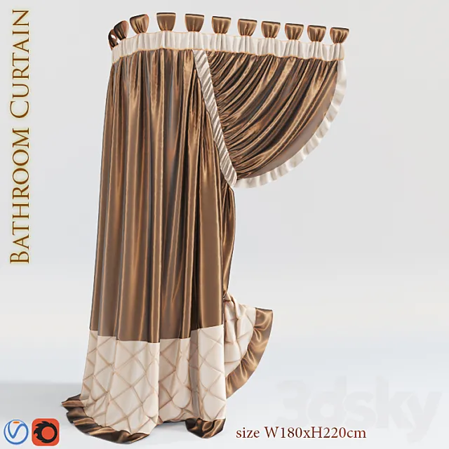 Curtain in bathroom 3D Model