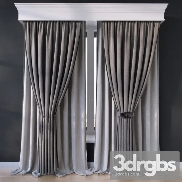 Curtain Neoclassic 3D Model Free
