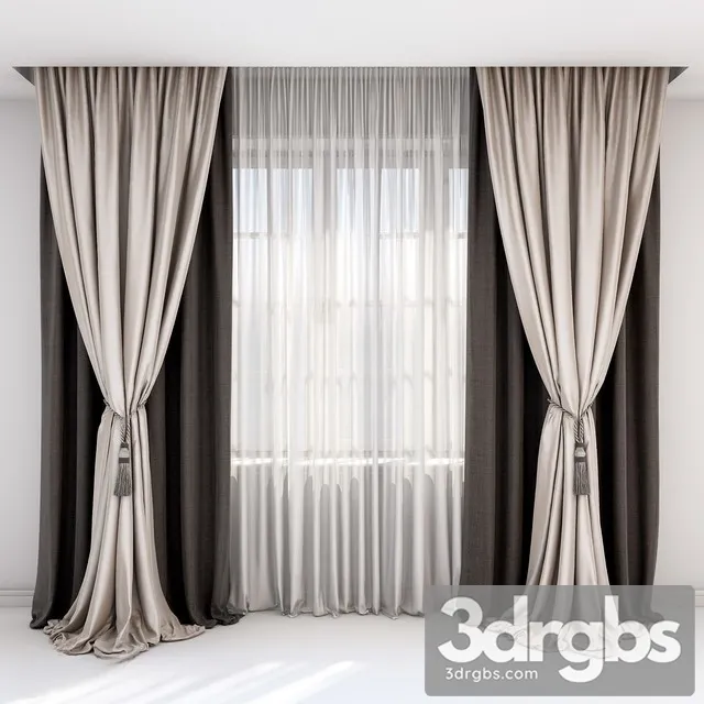 Curtain Neoclassic Luxury 3D Model Free