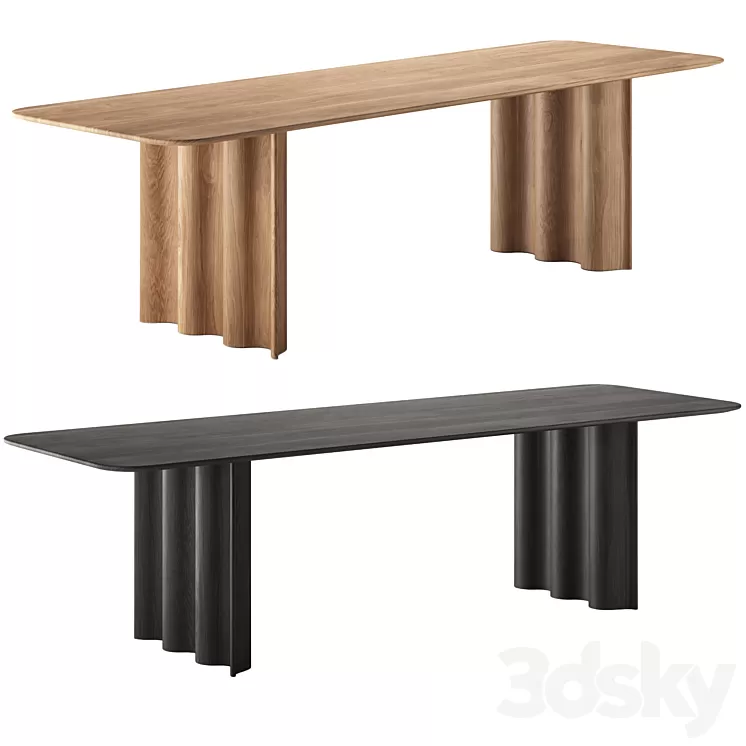 CURTAIN | Rectangular table by ZEITRAUM 3D Model Free